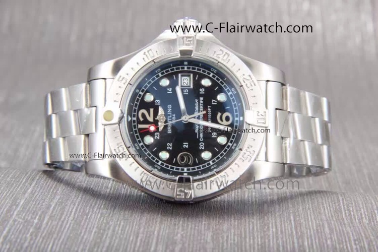 Breitling Superocean Steelish SS Black Face Copy Watch
